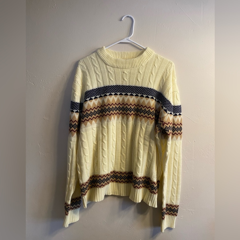 JC Penney Cable Knit Vintage Sweater Size XL
